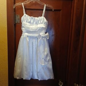 SHAN Elegant White Kids Formal Dress with Bow